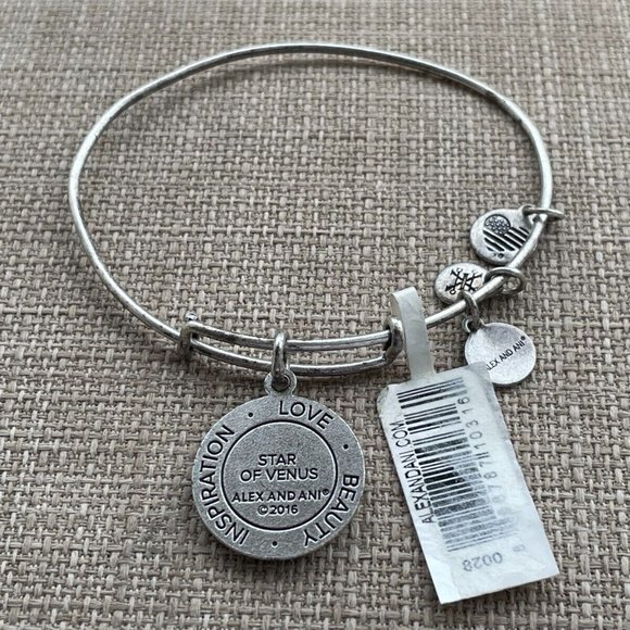 Alex And Ani Bracelet STAR of VENUS LOVE BEAUTY INSPIRATION Wrist Band Silver To - Picture 8 of 11
